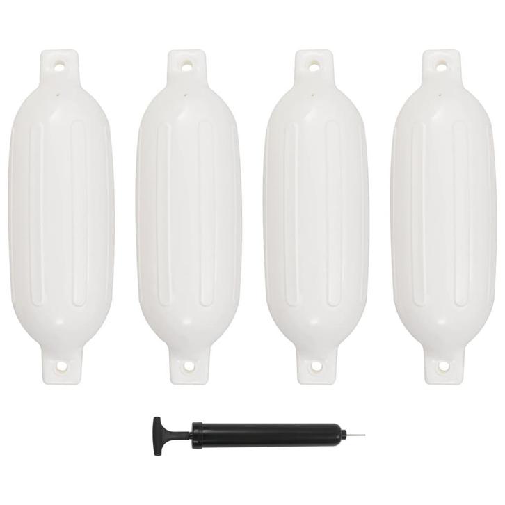 vidaXL Bootstootkussens 4 st 58,5x16,5 cm PVC wit, Watersport en Boten, Bootonderdelen, Nieuw, Verzenden