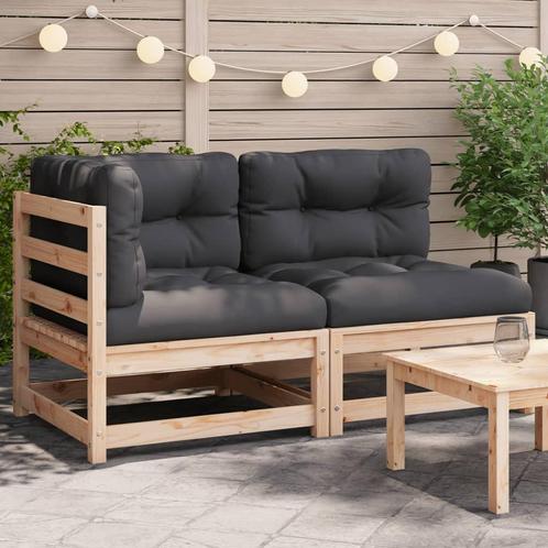 vidaXL Tuinbank 2-zits met kussens massief grenenhout, Tuin en Terras, Tuinsets en Loungesets, Nieuw, Verzenden