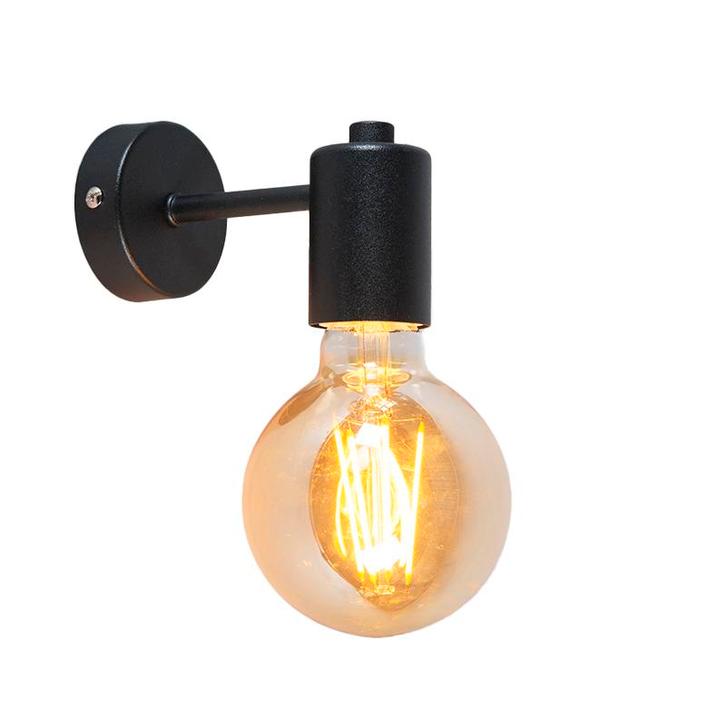Industriële wandlamp zwart 13cm - Facil, Huis en Inrichting, Lampen | Wandlampen, Nieuw, Overige materialen