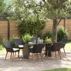 vidaXL 7-delige tuinset zwart poly rattan, Tuin en Terras, Verzenden, Nieuw