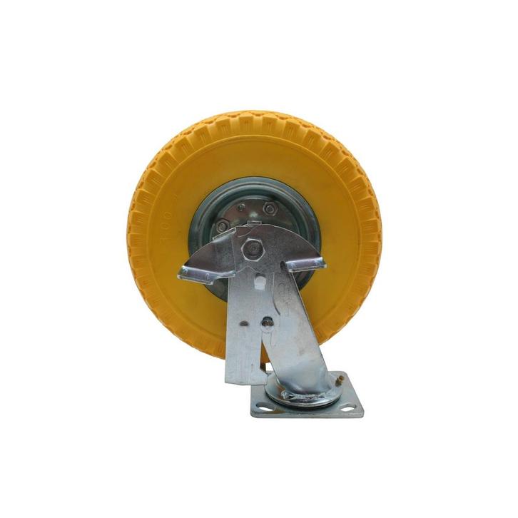 Zwenkwiel Massief Met Rem - Maat 3.00-4 - PU Wiel - Anti Lek, Doe-het-zelf en Verbouw, Zwenkwielen, Nieuw, Ophalen of Verzenden