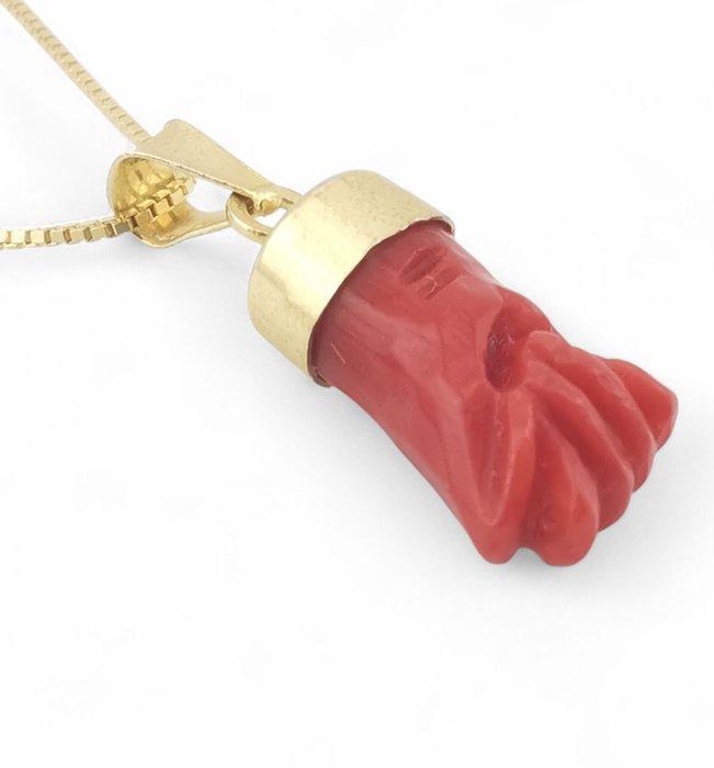 Koraal - Zilver - Ketting met hanger, Antiek en Kunst, Curiosa en Brocante