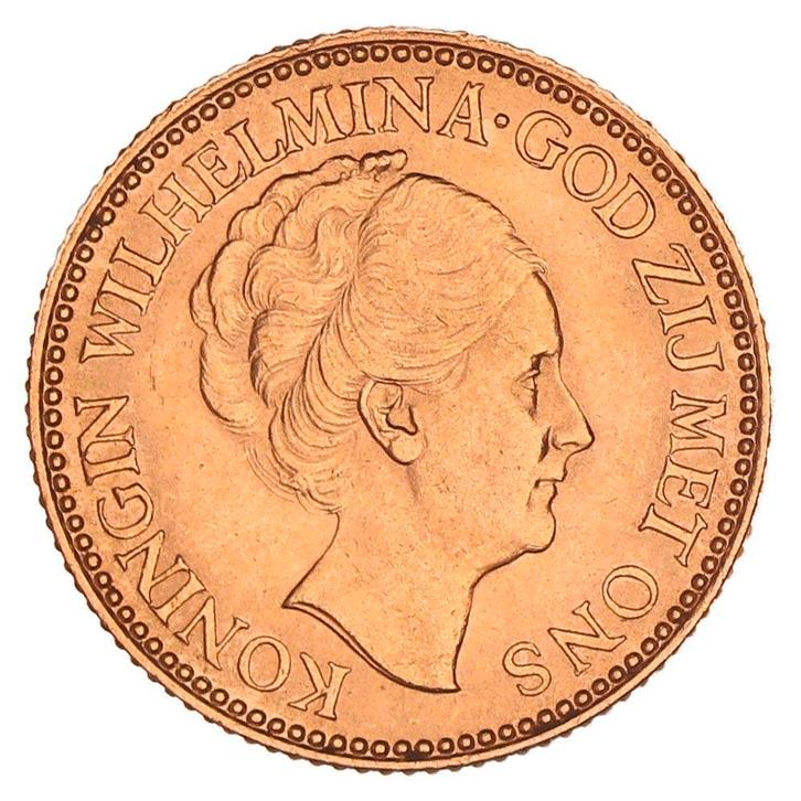 Gouden 10 Gulden Wilhelmina 1925 Pr+, Postzegels en Munten, Munten | Nederland, Verzenden