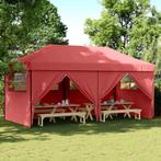 Partytent inklapbaar pop-up met 4 zijwanden bordeauxrood, Verzenden, Nieuw, 2 meter of meer, Partytent