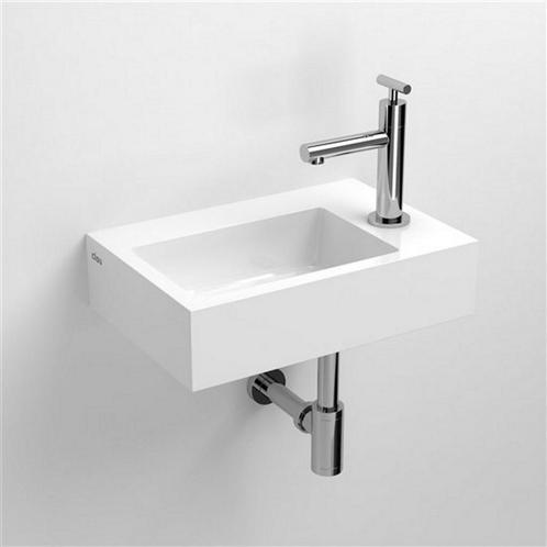 Fontein Clou Flush 2 36x24.5x9cm Mineraal Marmer Glans Wit, Doe-het-zelf en Verbouw, Sanitair, Overige typen, Nieuw, Chroom, Ophalen of Verzenden