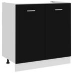 vidaXL Wastafelonderkast Lyon 80x46x81,5 cm bewerkt hout, Huis en Inrichting, Keuken | Keukenelementen, Verzenden, Nieuw, Zwart