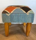 Kruk - Hout, Wol - Afghaan Poef