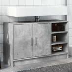 vidaXL Wastafelkast 90x29x55 cm bewerkt hout betongrijs, Verzenden, Nieuw, Minder dan 100 cm