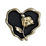Fako Bijoux® - Magnetische Mini Broche - Hart Met Roos Zwart, Verzenden, Nieuw