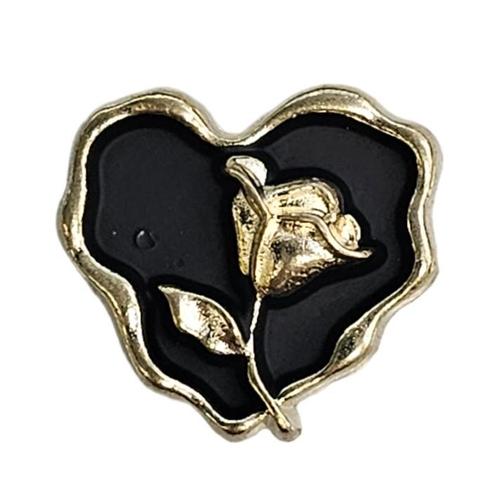 Fako Bijoux® - Magnetische Mini Broche - Hart Met Roos Zwart, Sieraden, Tassen en Uiterlijk, Broches, Verzenden