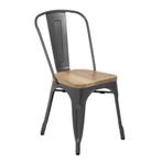 Terrasstoel Bolero Bistro | Staal/Hout | Grijs | 4 Stuks, Verzenden, Nieuw in verpakking