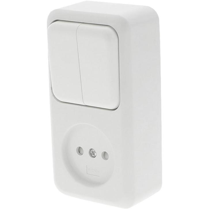Q-LINK - Wandcontactdoos - Opbouw - 1-voudig Stopcontact -, Doe-het-zelf en Verbouw, Elektra en Kabels, Nieuw, Ophalen of Verzenden