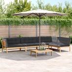 vidaXL 5-delige Loungeset pallet met kussens massief, Tuin en Terras, Tuinsets en Loungesets, Verzenden, Nieuw, Hardhout, Loungeset