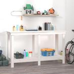 vidaXL Werkbank 140x50x80 cm massief grenenhout wit, Doe-het-zelf en Verbouw, Werkbanken, Verzenden, Nieuw