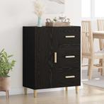 vidaXL Dressoir met lade Zwart eiken 34 x 69,5 x 90 cm, Huis en Inrichting, Kasten | Dressoirs, Verzenden, Nieuw, Overige houtsoorten