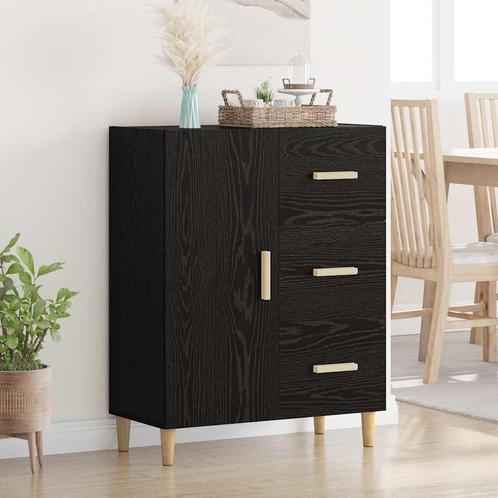 vidaXL Dressoir met lade Zwart eiken 34 x 69,5 x 90 cm, Huis en Inrichting, Kasten | Dressoirs, Nieuw, Minder dan 50 cm, Overige houtsoorten