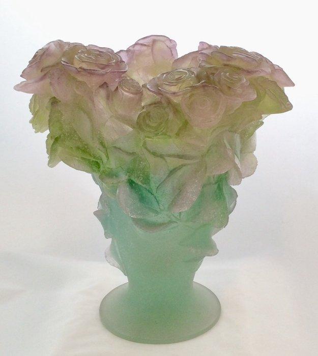 Daum - Vaas - Rose - Kristal, Antiek en Kunst, Antiek | Glas en Kristal