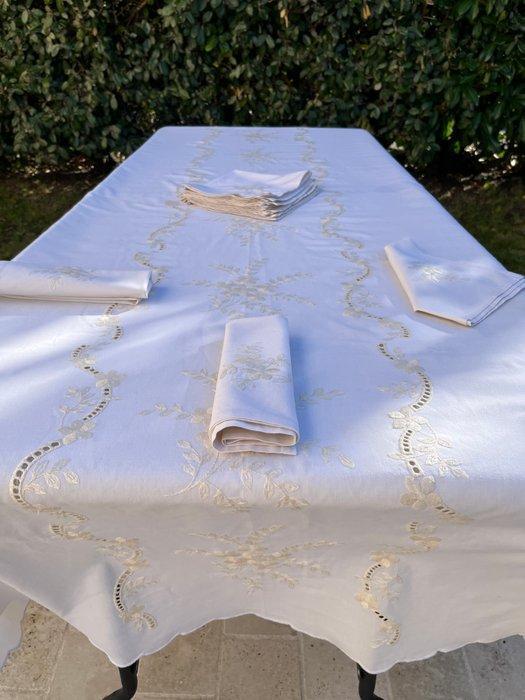 Tafelkleed (13) - 2.66 cm - 1.68 cm - De Franse elegantie, Antiek en Kunst, Antiek | Kleden en Textiel