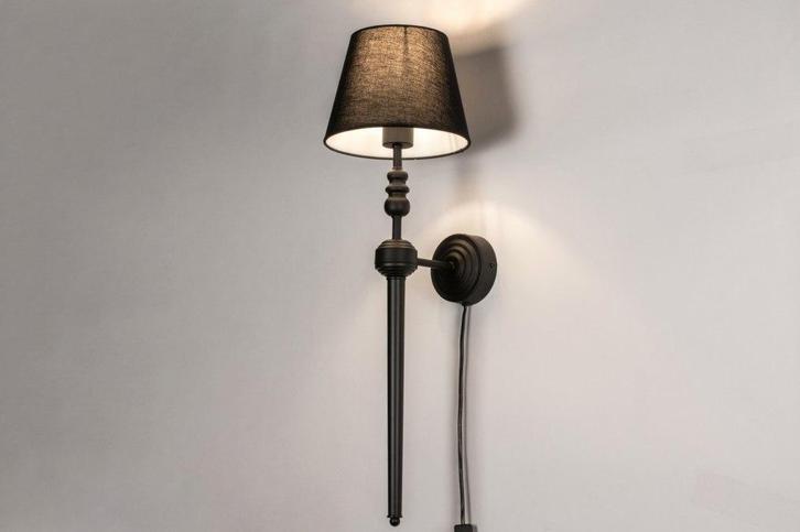 Rietveld Wandlampen - Zwart - Stof, Metaal, Huis en Inrichting, Lampen | Wandlampen, Verzenden