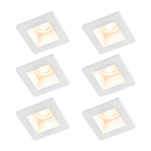 Set van 6 Inbouwspot wit 12cm vierkant - Gypsy Stucco, Huis en Inrichting, Lampen | Spots, Nieuw