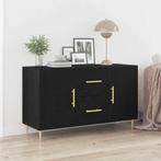vidaXL Dressoir met lade Zwart eiken 100 x 36 x 60 cm, Huis en Inrichting, Kasten | Dressoirs, Verzenden, Nieuw, Overige houtsoorten