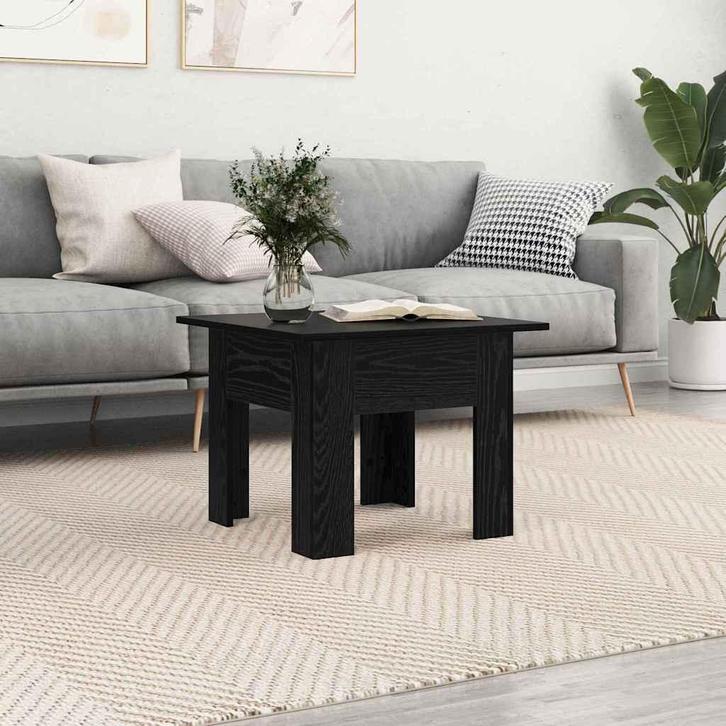 vidaXL Salontafel Zwart eiken Bewerkt hout, Huis en Inrichting, Tafels | Salontafels, Nieuw, Overige houtsoorten, Verzenden