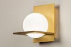 Rietveld Wandlampen - Wit, Goud - Glas, Huis en Inrichting, Lampen | Wandlampen, Verzenden, Nieuw