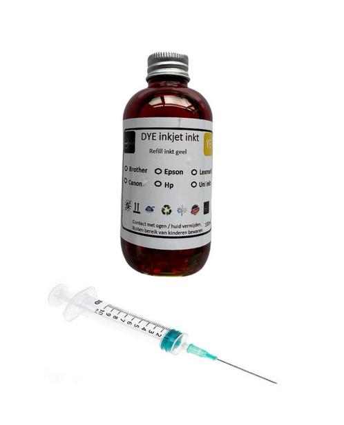 navul inkt GEEL 100ml van Inktmedia, Computers en Software, Printerbenodigdheden, Cartridge, Nieuw