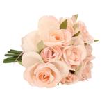 Luxe boeket kunstbloemen roze rozen 20 cm - Kunst rozen, Huis en Inrichting, Kamerplanten, Ophalen of Verzenden