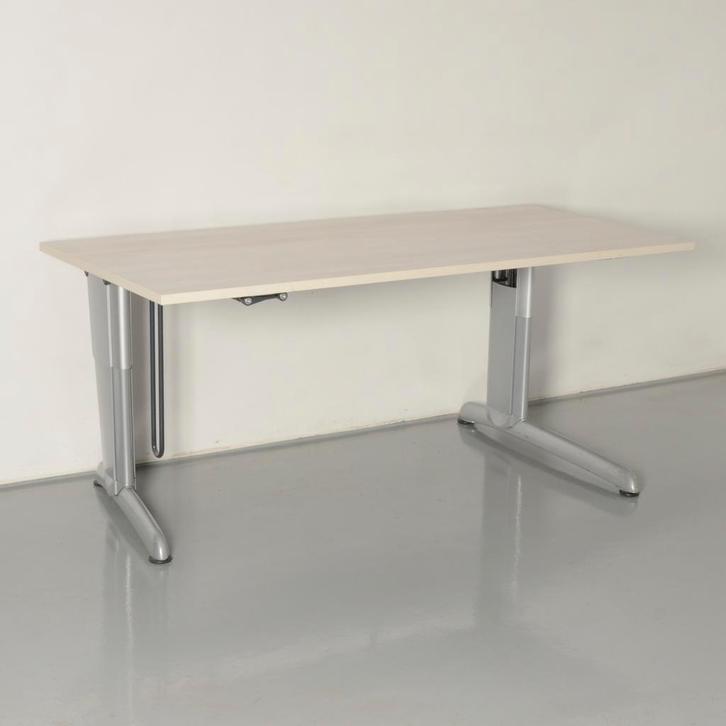Gispen bureau, gekalkt eiken blad, 170 x 80 cm, hoogte, Huis en Inrichting, Bureaus, Ophalen of Verzenden