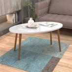 [en.casa] Salontafel Sindal 41x90x50 cm wit en houtkleurig, Huis en Inrichting, Tafels | Salontafels, Verzenden, Nieuw