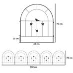 TRUUSK Tuinhek Hek Staal 300 Cm X 70 Cm Hoog Decoratief Roos, Tuin en Terras, Verzenden, Nieuw