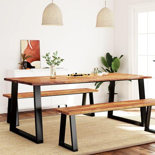 vidaXL Eettafel met natuurlijke rand 200x90x75 cm massief, Huis en Inrichting, Tafels | Eettafels, Nieuw, Verzenden