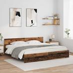 vidaXL Bedframe met hoofdeinde Oud Hout 180 x 200 cm Bewerkt, Huis en Inrichting, Slaapkamer | Bedden, Verzenden, Nieuw, Bruin