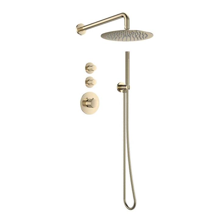 Sani Royal Pro Inbouw Regendouche Goud Geborsteld Messing, Doe-het-zelf en Verbouw, Sanitair