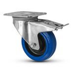 24× FORTEX Blue Wheel zwenkwiel Ø100mm met dubbele rem WLL, Muziek en Instrumenten, Verzenden, Nieuw