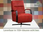Leren draaifauteuil Award - Kenia Burgundy (rood) -, Nieuw, Ophalen of Verzenden, 50 tot 75 cm, Industrieel, Modern