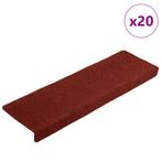 vidaXL Trapmatten Zelfklevend 20 stuks 65x21x4 cm Bordeaux, Doe-het-zelf en Verbouw, Ladders en Trappen, Verzenden, Nieuw