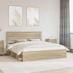 vidaXL Bedframe met hoofdeinde Sonoma 180 x 200 cm Massief, Verzenden, Nieuw, Bruin, Hout