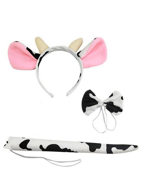 Koe Haarband Oren Strikje Staart Diadeem Set Koeienprint Zwa, Kleding | Dames, Carnavalskleding en Feestkleding, Accessoires, Nieuw