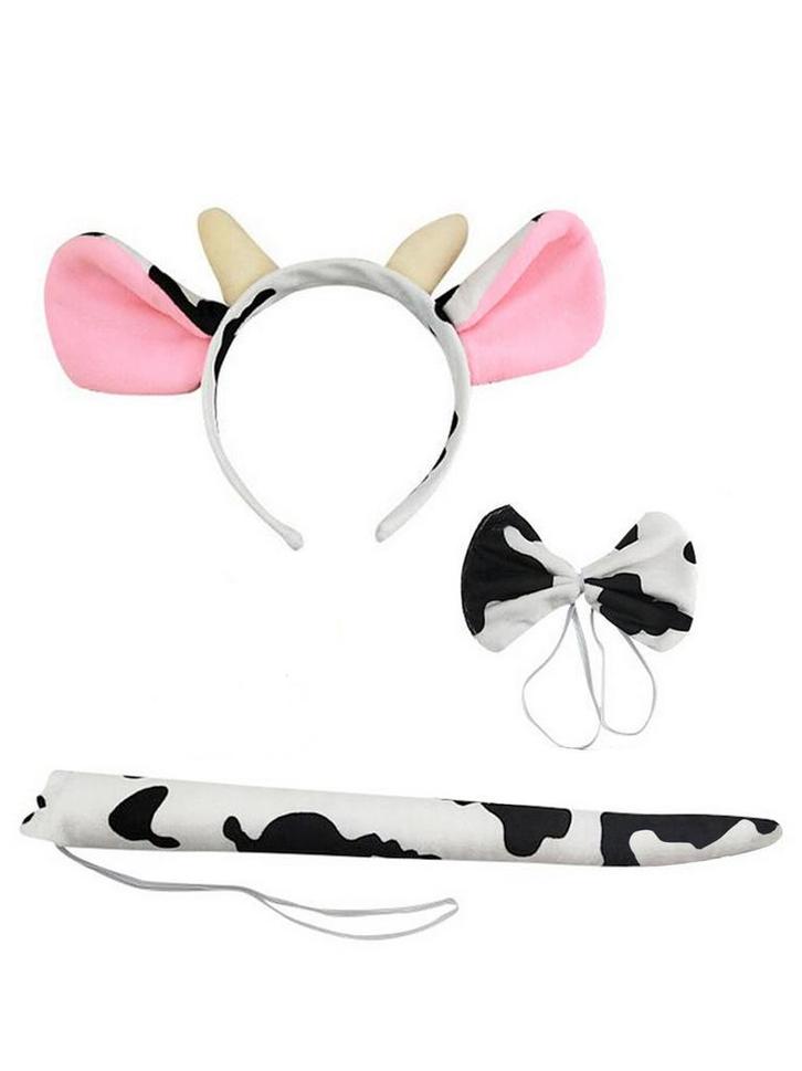 Koe Haarband Oren Strikje Staart Diadeem Set Koeienprint Zwa, Kleding | Dames, Carnavalskleding en Feestkleding, Accessoires, Nieuw