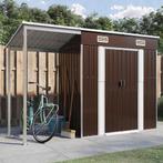 vidaXL Tuinschuur met verlengd dak 277x107x181 cm staal, Tuin en Terras, Tuinhuizen, Verzenden, Nieuw
