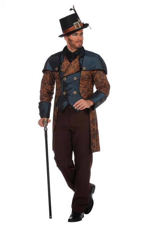 Steampunk Kostuum Blauw, Kleding | Heren, Carnavalskleding en Feestkleding, Nieuw, Verzenden