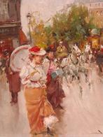 Juan De La Cruz Soler (1951) - Tarde en las calles de París, Antiek en Kunst