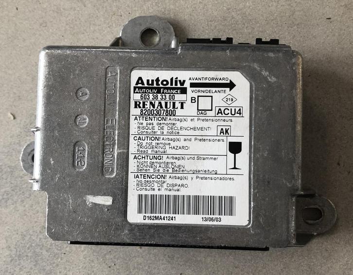 Renault Megane SRS Airbag module 603383300 8200307800, Auto-onderdelen, Elektronica en Kabels, Gereviseerd, 3 maanden garantie
