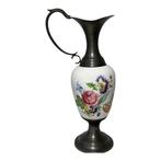 Tafellamp (2) - Porselein, Tin - Aiguillère en tinlamp, Antiek en Kunst