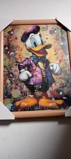 Donald Duck  44cm bij 34cm in lijst met  glas, Verzenden, Gebruikt