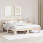 vidaXL Bedframe met hoofdeinde Bruin 180 x 200 cm Massief, Huis en Inrichting, Verzenden, Nieuw, Bruin, Hout
