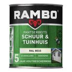 Rambo Pantserbeits Schuur & Tuinhuis Zijdeglans RAL 9010 |, Verzenden, Wit, Nieuw, Beits