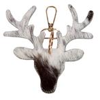 sleutelhanger koehuid hert zwart/wit medium 11cm goud, Nieuw, Verzenden